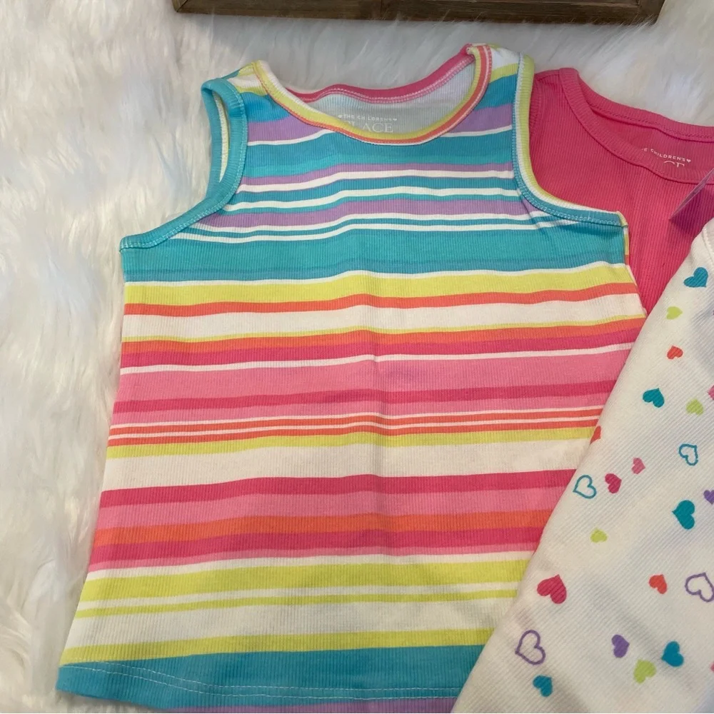 💛🩷The Children's Place Girls Tank Tops Set of 3 Size 18-24M NWT